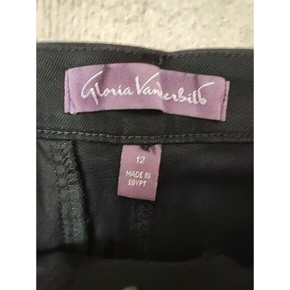Gloria Vanderbilt Flare Jeans Womens 12 Black Trouser Leg Stretch NEW - Picture 7 of 10